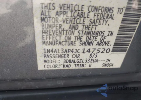 2018 Nissan Altima 2.5 S from USA, damaged, VIN 1N4AL3AP4JC147520